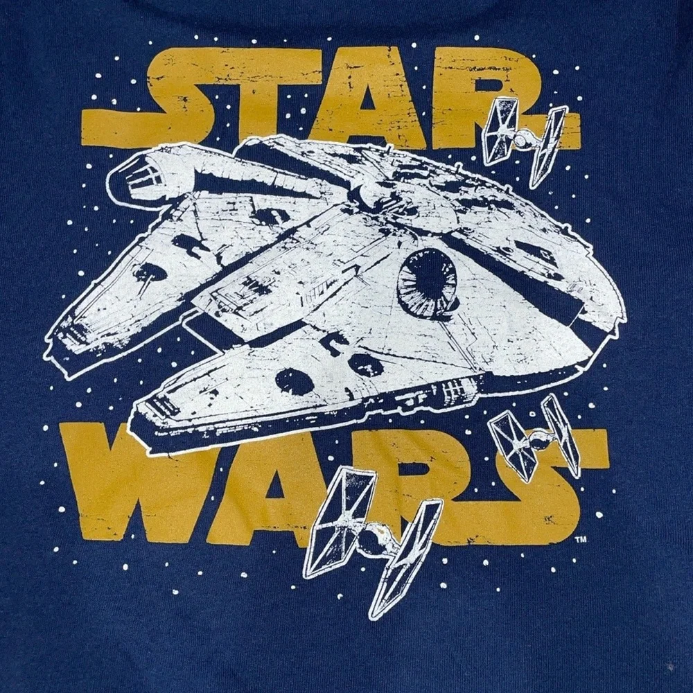Men’s Star Wars millennium falcon navy blue long sleeve tshirt! - Picture 2 of 3